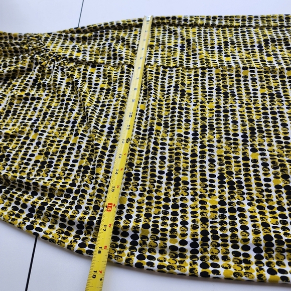 Calvin Klein Green Black Dot Printed Sleeveless Career Sheath Dress Rutched M - Picture 12 of 14